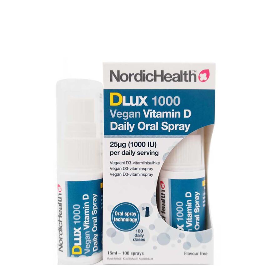 NORDIC HEALTH DLUX 1000 VEGAN D3-SUUSUIHKE 25 MIKROG 15 ML | Yliopiston  Apteekki