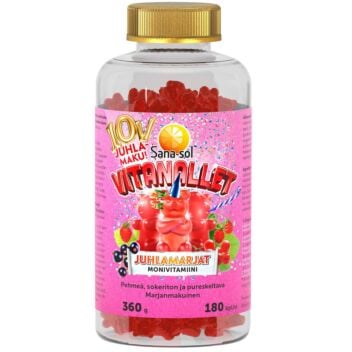 SANA-SOL VITANALLET JUHLAMARJAT MONIVITAMIINI 180 KPL