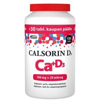 CALSORIN 500MG+D3 20MIKROG TABL 130 KPL