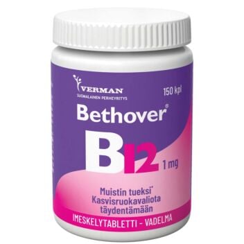 BETHOVER B12 1 MG VADELMA 150 TABL