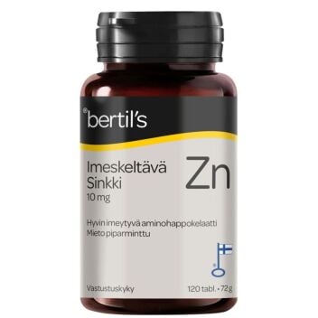 BERTIL'S IMESKELTÄVÄ SINKKI 10 MG TABL 120 KPL