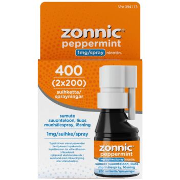 ZONNIC PEPPERMINT 1 MG/ANNOS SUMUTE SUUONTELOON, LIUOS 2 x 200 annosta