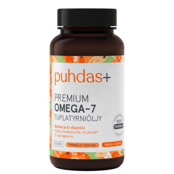 PUHDAS+ PREMIUM OMEGA-7 400 MG KAPS 60 kpl