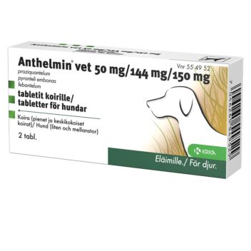 ANTHELMIN VET 50 MG/144 MG/150 MG KOIRA 2 fol