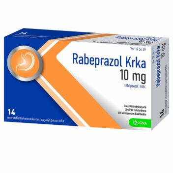 RABEPRAZOL KRKA 10 MG OHUTSUOLESSA HAJOAVA TABLETTI 14 fol