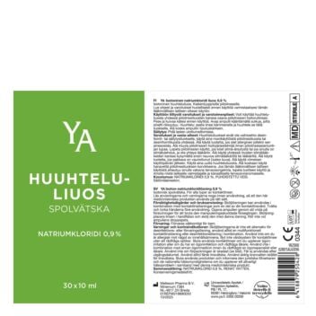 YA NATRIUMKLORIDI 0,9% HUUHTELULIUOS AMPULLI 30X10 ML