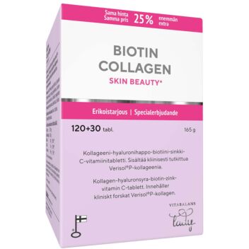 BIOTIN COLLAGEN SKIN BEAUTY KAMPANJAPAKKAUS 120+30 kpl