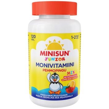 MINISUN MONIVITAMIINI PEHMOPINGU MARJA-HEDELMA MIX PEHMOPALA 120 kpl